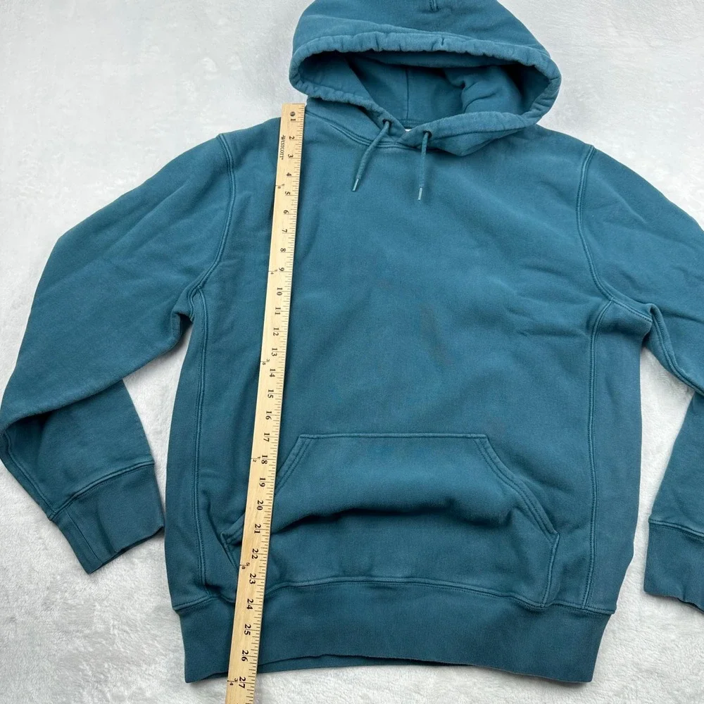J. Crew Sportswear Re-Imagined Teal Blue Hoodie Sweatshirt Mens Large